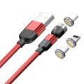 Magnetic USB Cable  Type C Micro Charger Cable For iPhone 12 Mini 11 Pro Max Fast Charging USB Cord 540  degree Rotation Red